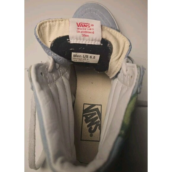 Vans Off The Wall Van Doren Light Blue Floral High Tops Size M6.5 / W8 - Picture 13 of 13